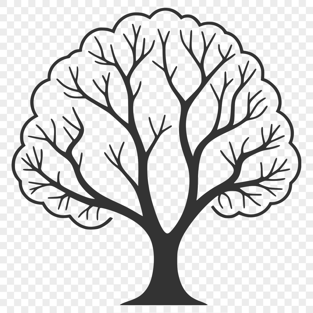 Vector Tree Illustration for Craft Projects A stylized vector illustration of a tree for digital design and craft projects.