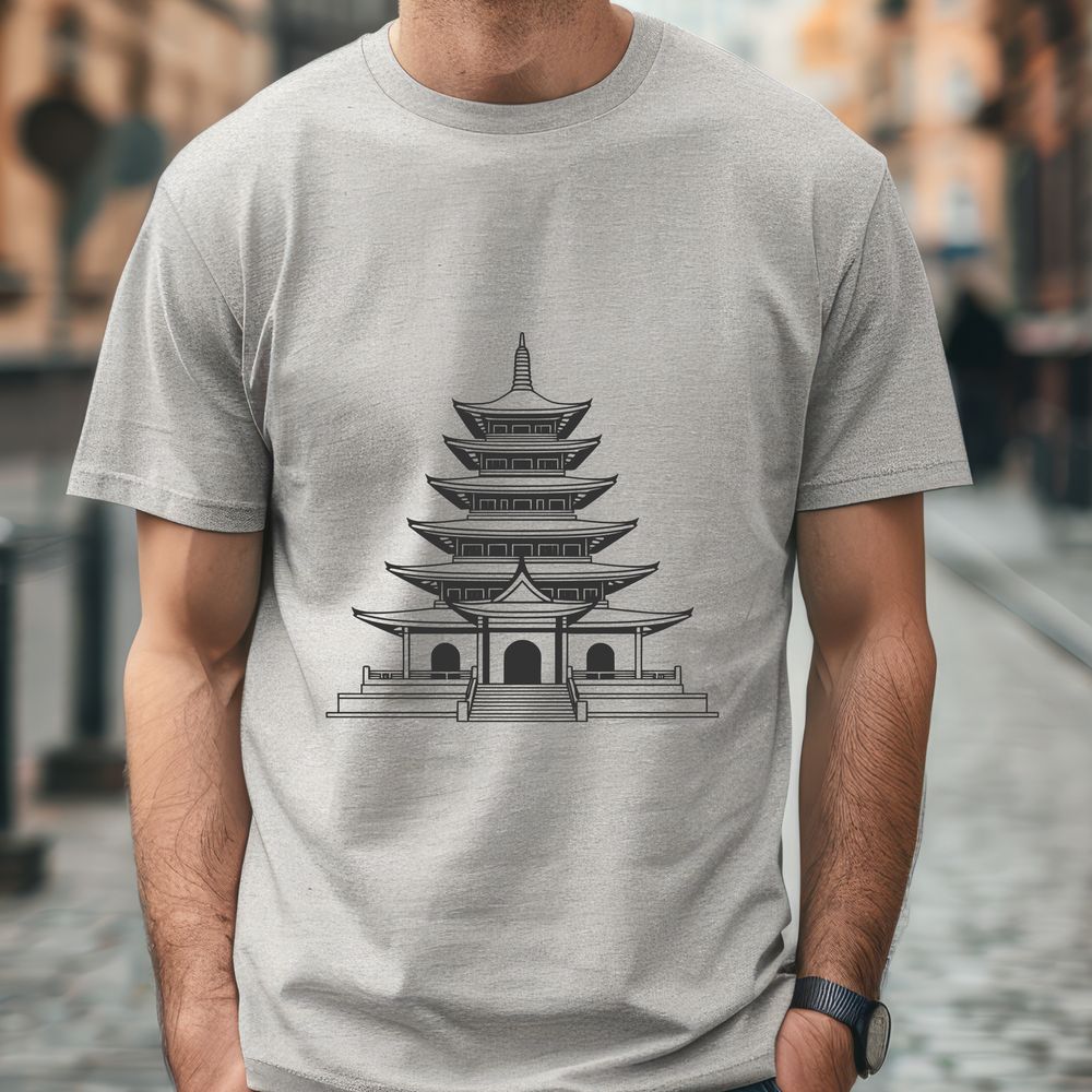 Ornate Buddhist Architecture SVG A vector illustration of a traditional Buddhist temple with ornate architecture.