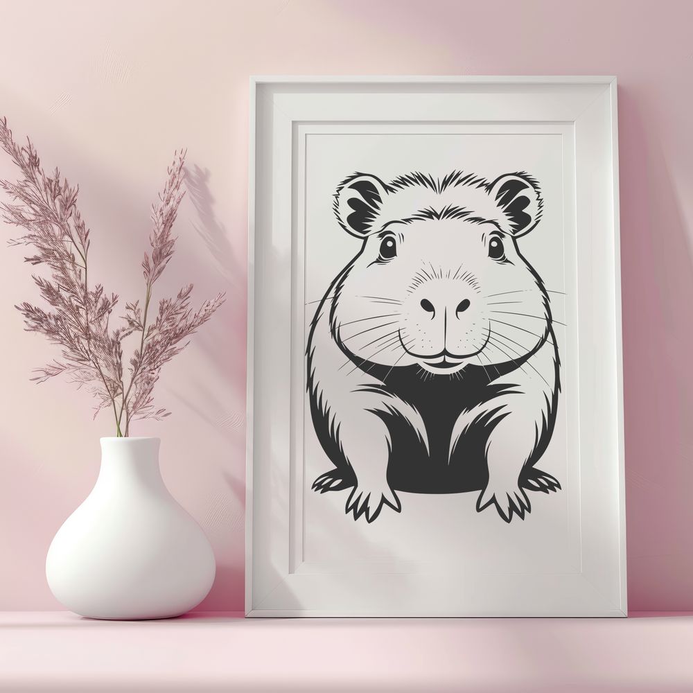 Rodent Portrait with Webbed Feet A large rodent with webbed feet and a rounded snout.