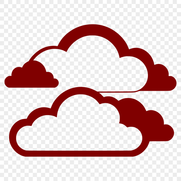 Free SVG Cloud Clip Art Design A stylized illustration of a white cloud against a light blue sky background.