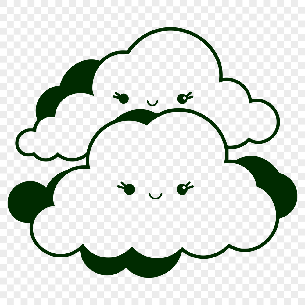 White Cloud Icon A white, puffy cloud icon with soft, rounded edges, suitable for digital designs and illustrations.
