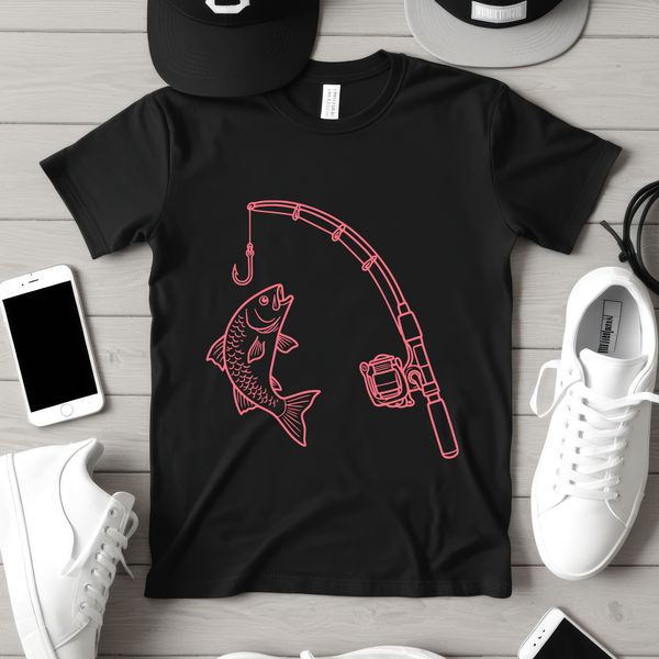 Fishing silhouette SVG template for web design and decals