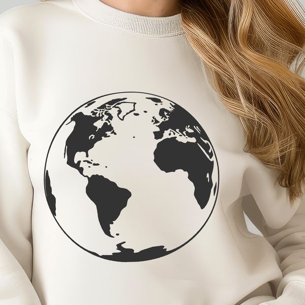 Beautiful World Map Design A 2D illustration of the Earth, created as a vector graphic.