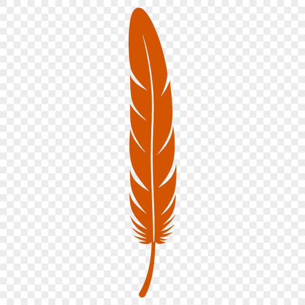Delicate Vector Feather Design A stylized illustration of a single feather with delicate lines and subtle texture.