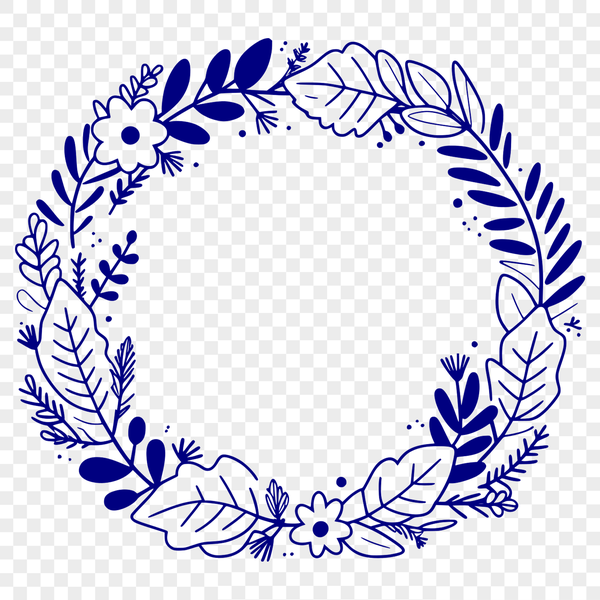 Intricate Wreath Clip Art SVG File Floral SVG wreath design with intricate details and customizable shapes.