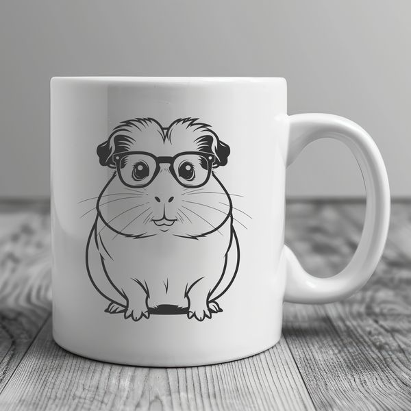 Whimsical Guinea Pig Icon A smiling guinea pig wearing glasses in a playful pose.