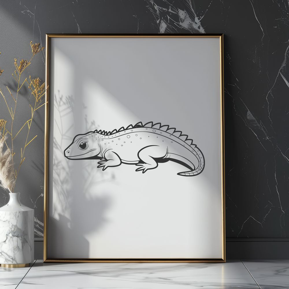 Scaly friend clip art for cutting machines Illustrated lizard graphic, suitable for vector design and cutting machine projects.