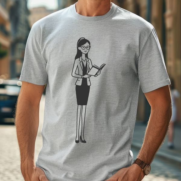 Female Educator Graphic A vector graphic design featuring a female teacher, suitable for educational and personal projects.