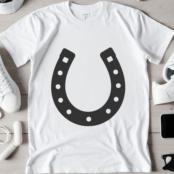 Horse shoe SVG stencil for laser engraving and web design