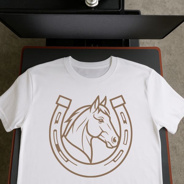 Vector horse shoe design for laser cutting and web design