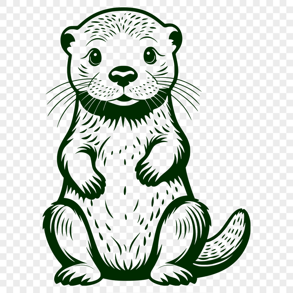 Vector Otter Graphic Design Illustrative image of a river otter in vector format.