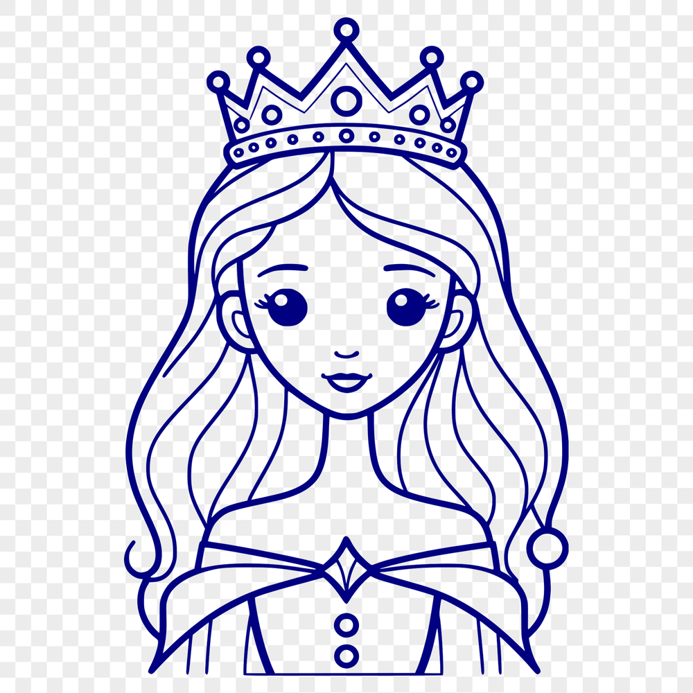 A stylized illustration of a young female princess, designed as a vector graphic.