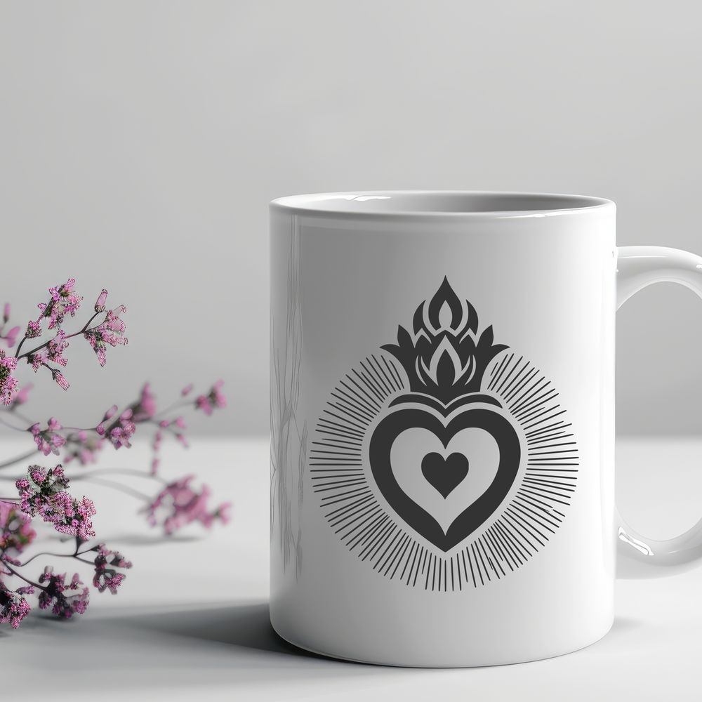 Sacred Icon SVG Design Sacred Heart symbol in vector format, suitable for various design applications.