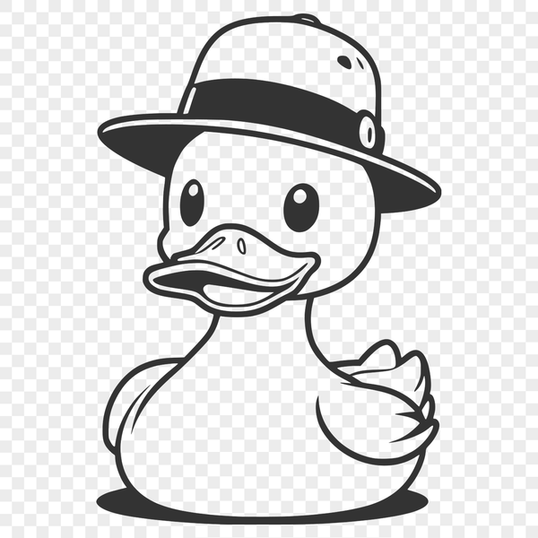 Free SVG Illustration Duck A simple line art illustration of a duck's silhouette.