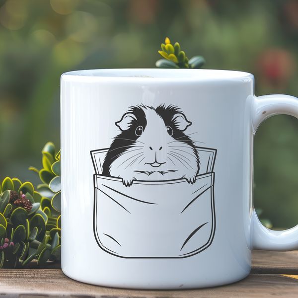 Cuddly Pocket Pal SVG Image A small mammal with fur and whiskers, often kept as a household pet.