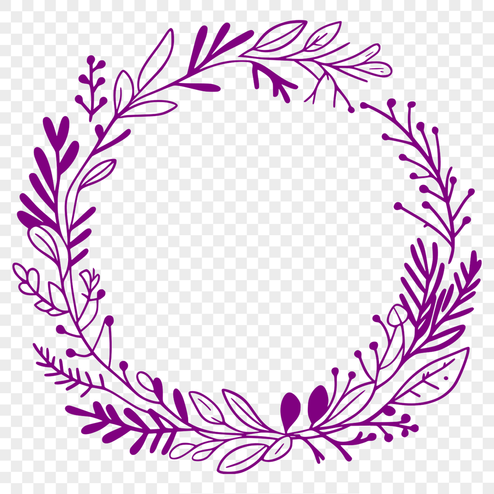Circular Floral Design in Vector Format An SVG illustration of a decorative floral arrangement in the shape of a circular wreath.