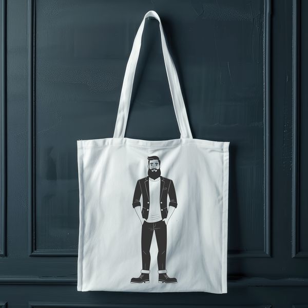 Male Figure Silhouette Design A high-quality, digitally rendered illustration of a male figure with a beard.