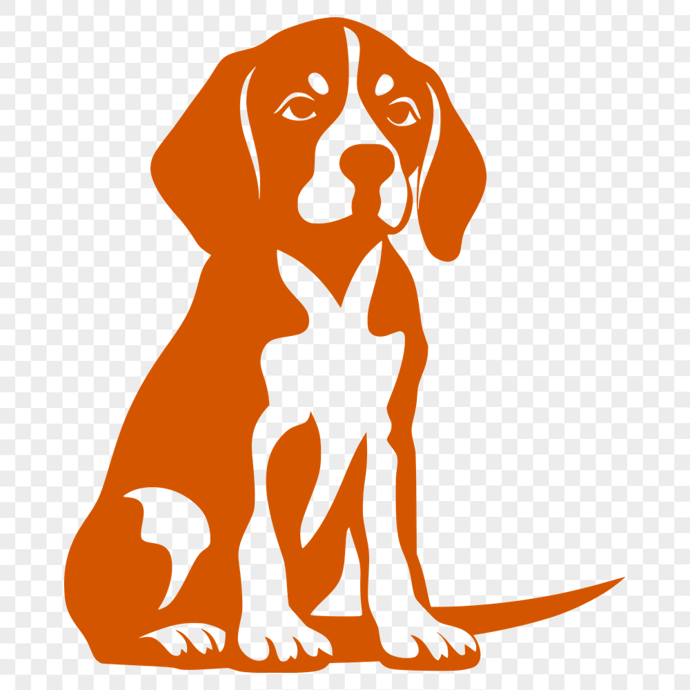 Free Sitting Beagle Vector Art