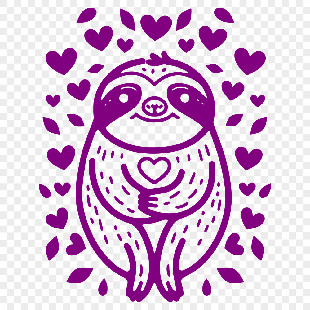 Free Free Sloth Stencil