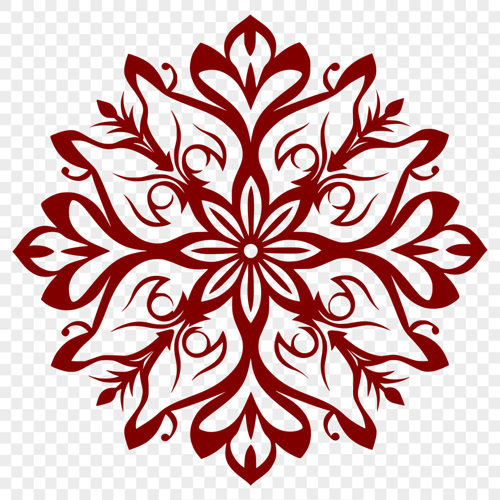 Ornate Snowflake In PDF & PNG