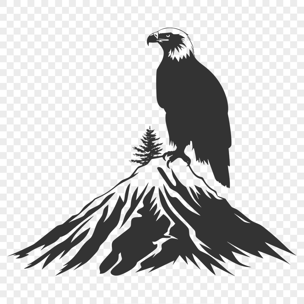 Perched Eagle Vector Illustration