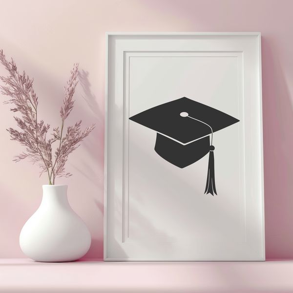 Educational SVG Design Icon A stylized illustration of a graduation cap, suitable for educational and celebratory contexts.