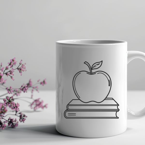 Beautiful Educational SVG Design A digital illustration of an Apple Book, suitable for educational purposes.