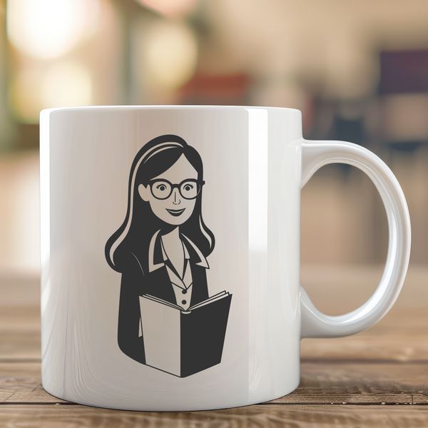 Teacher Portrait Clip Art Vector Graphic A portrait illustration of a woman in a teaching profession, suitable for educational settings and design projects.