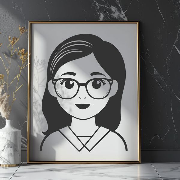 Vector Woman Teacher A woman in a teacher's profession, illustrated as a vector graphic.