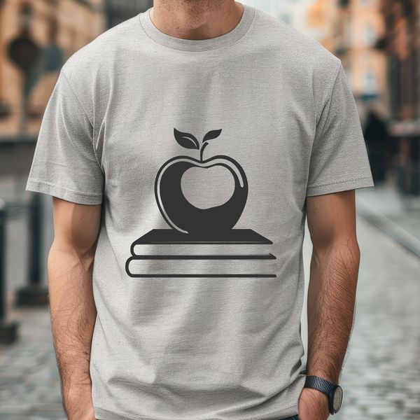 Open Apple Book Illustration A digital illustration of an open apple book with pages, suitable for educational purposes.