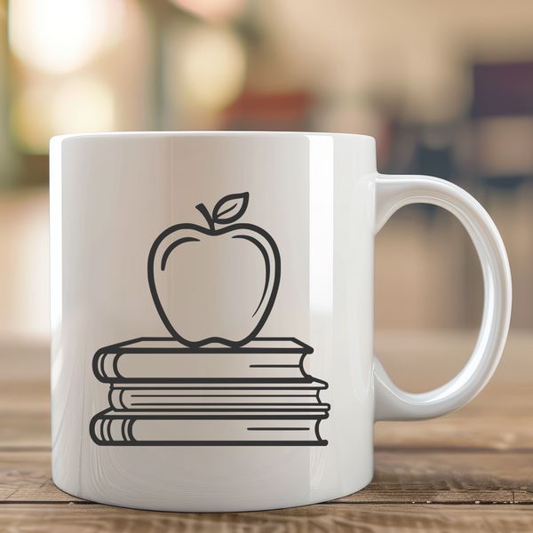 Apple Book Illustration A digital illustration of an open book with an apple as the cover, designed for educational purposes.