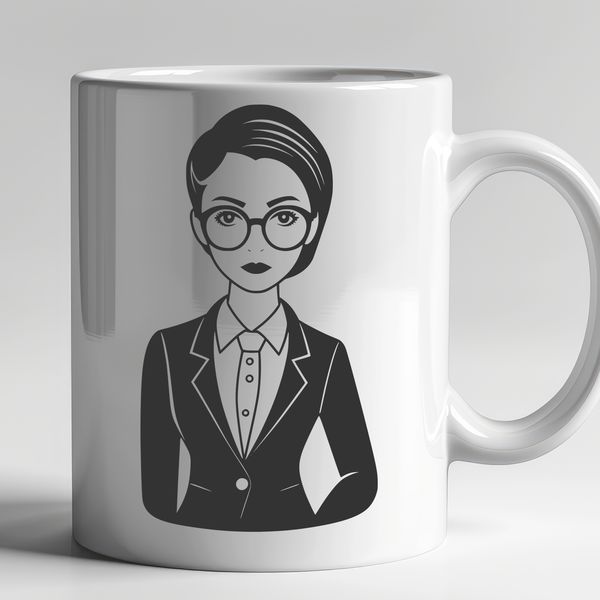 Classroom Character Illustration A young woman in a classroom setting, representing the education profession.