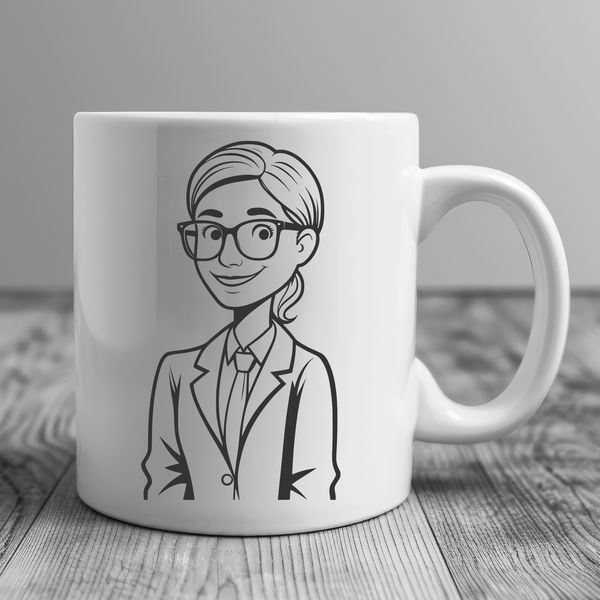 Cute Teacher Illustration Free Download A simple illustration of a woman in a teacher's profession, suitable for education-related designs.