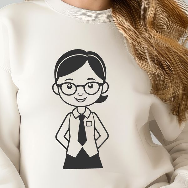 Female Teacher Silhouette A vector illustration of a woman in a teaching profession, suitable for educational projects.