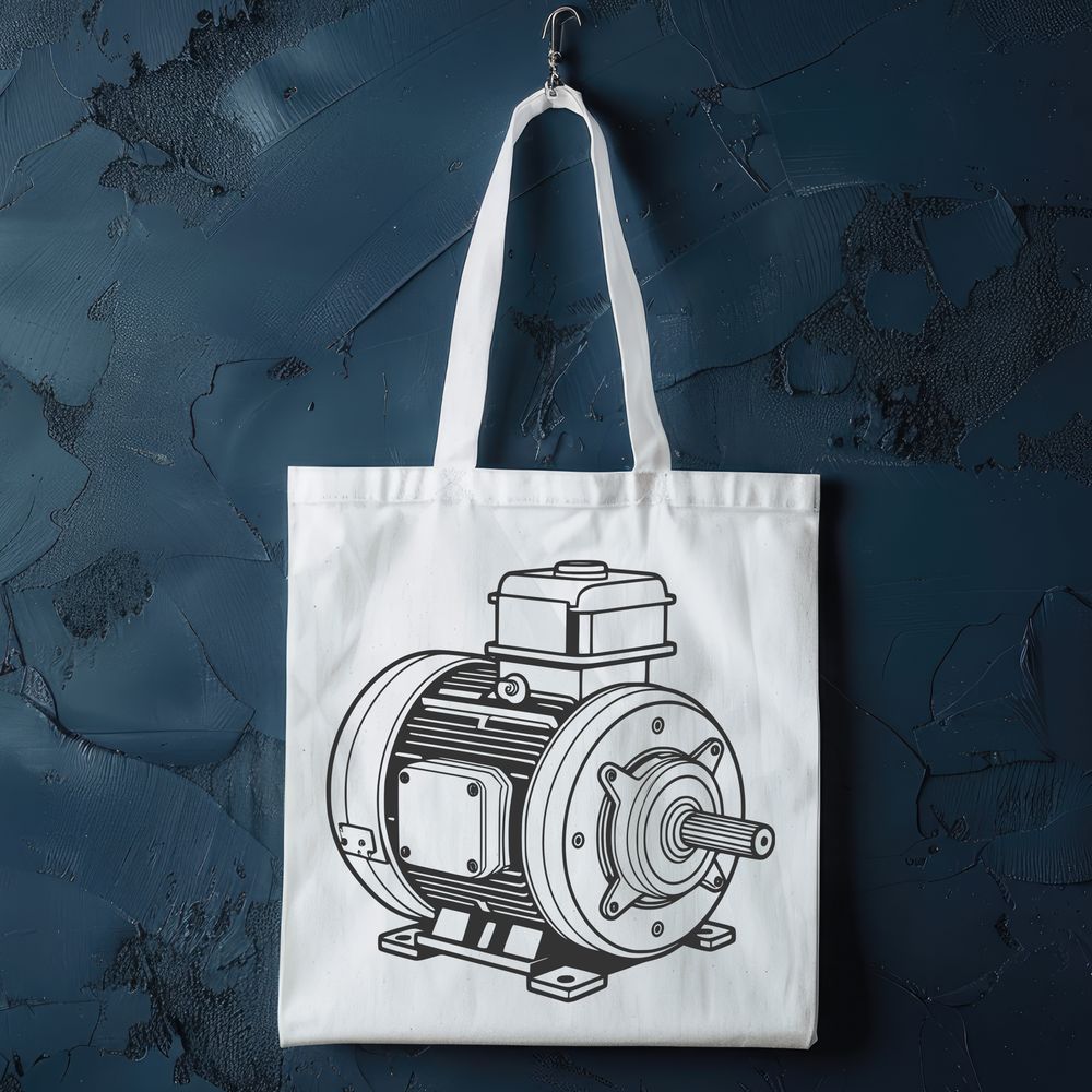 Vector Motor Design Graphics A detailed illustration of an electric motor with moving parts.
