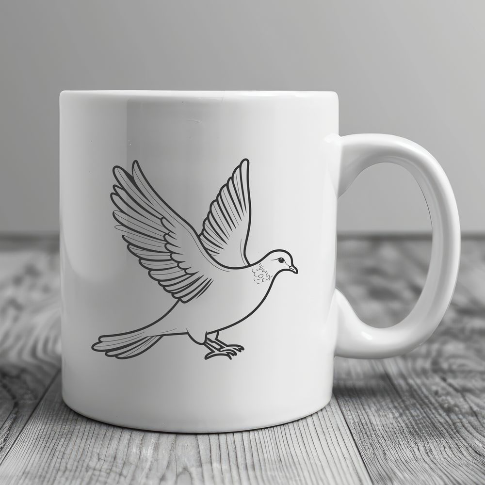 Free Scalable Dove SVG Graphic Silhouetted illustration of a dove against a simple background, designed as a scalable SVG graphic.
