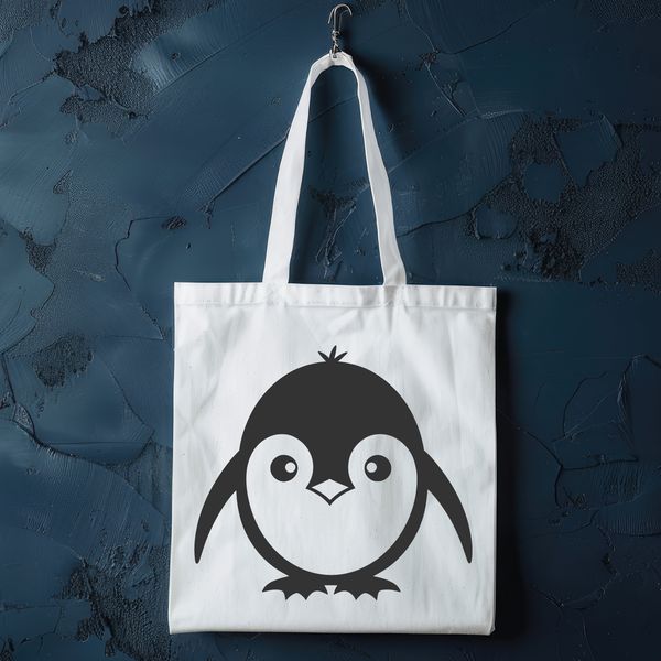Flightless Bird Silhouette in Vector Style An SVG representation of a flightless bird species with distinctive tuxedo-like feathers.
