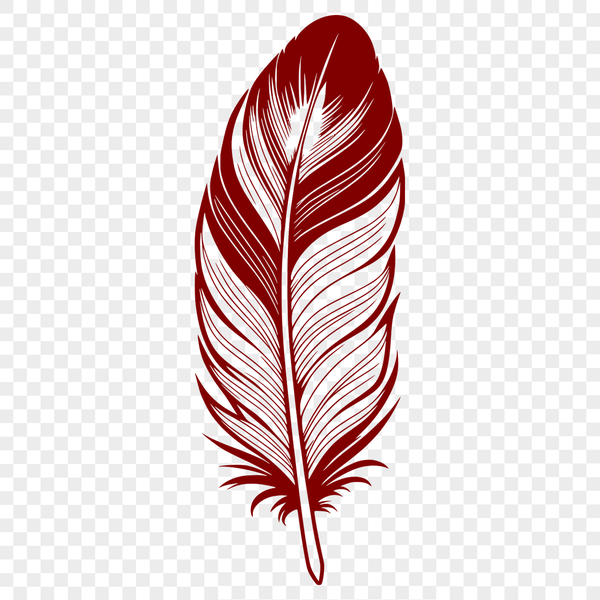 Detailed Bird Feather Vector Art High-resolution graphic of a single bird feather in a digital design style.