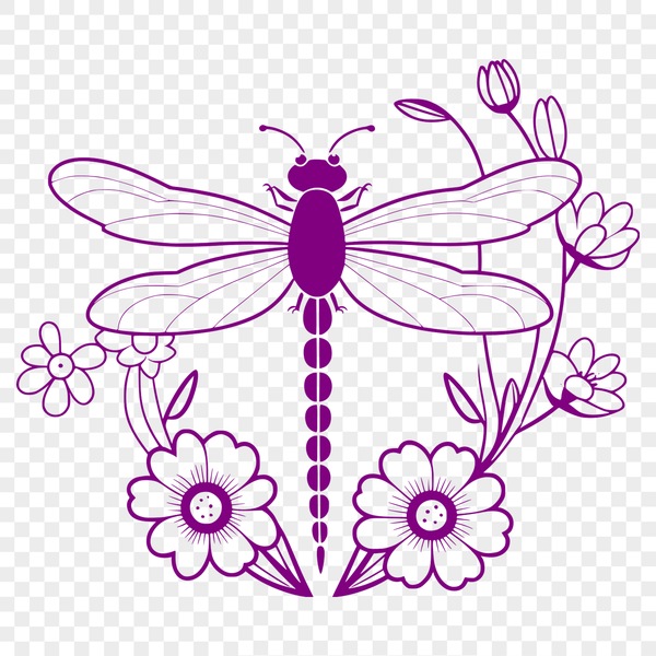 Detailed Dragonfly SVG Icon A detailed vector illustration of a dragonfly with intricate details, suitable for various digital designs.