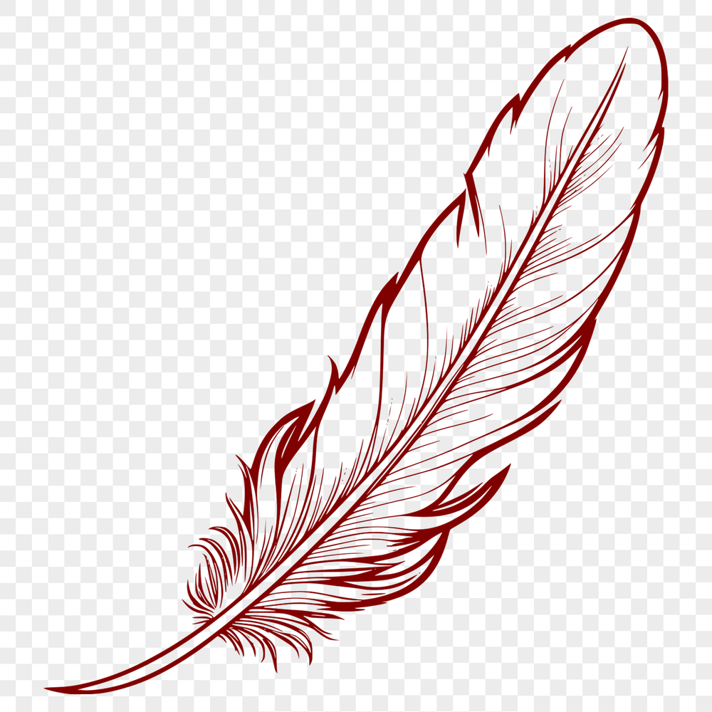 Vector Feather Design Clip Art A stylized vector illustration of a feather, suitable for use in digital design projects.