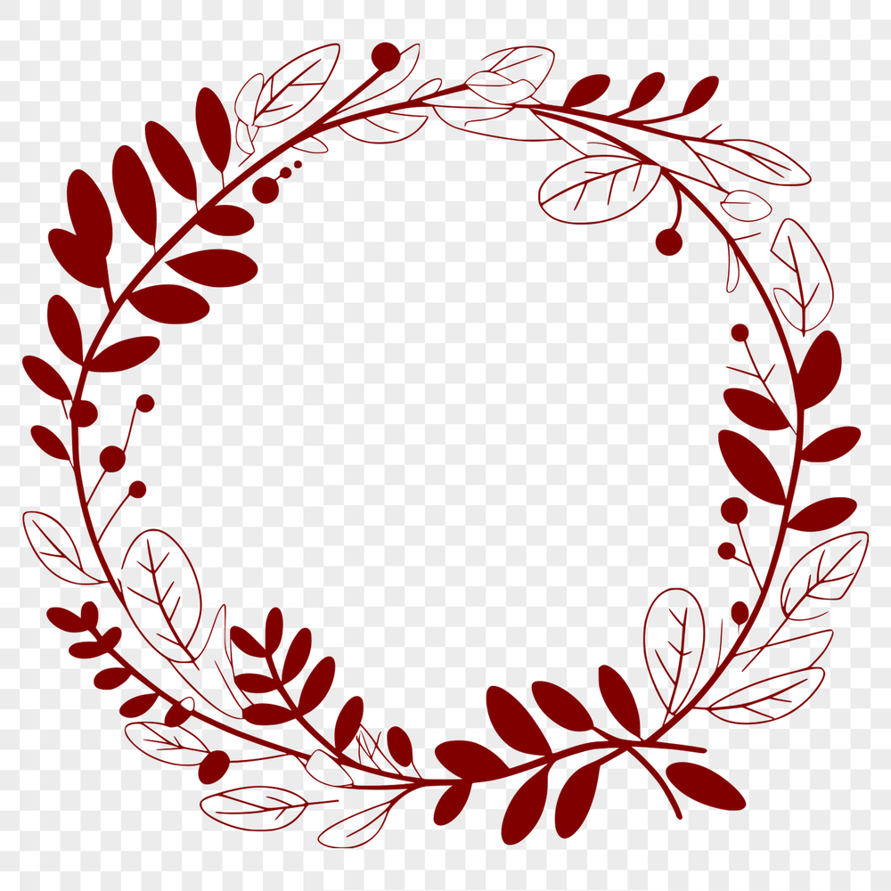 Beautiful SVG Vector Design Template A digital floral wreath design made using vector graphics.