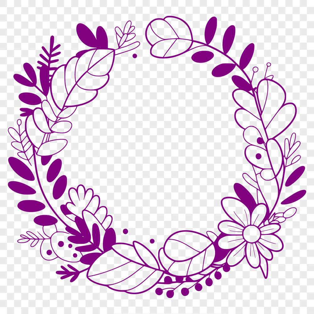 Creative Wreath Template for Cutting Machines A floral wreath designed as a vector graphic for crafting and design projects.