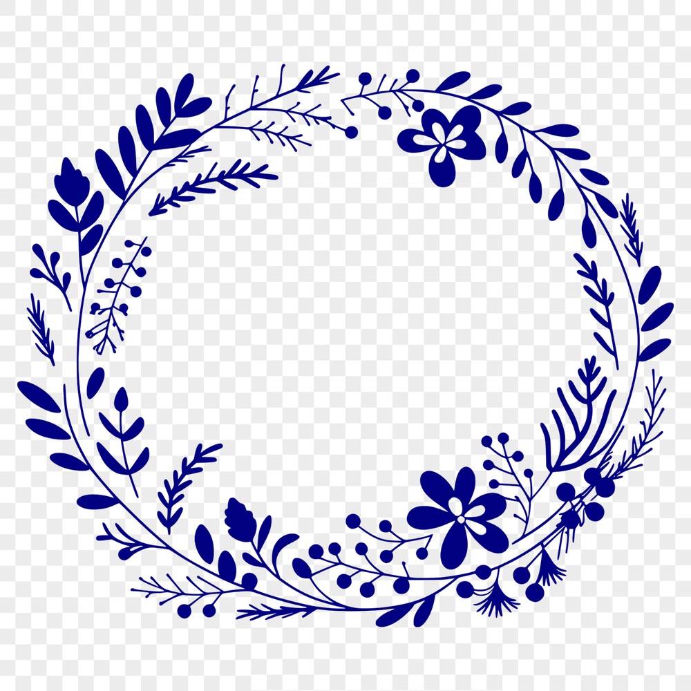 Elegant Wreath Illustration in SVG Format A floral wreath design in vector format, suitable for digital and print use.