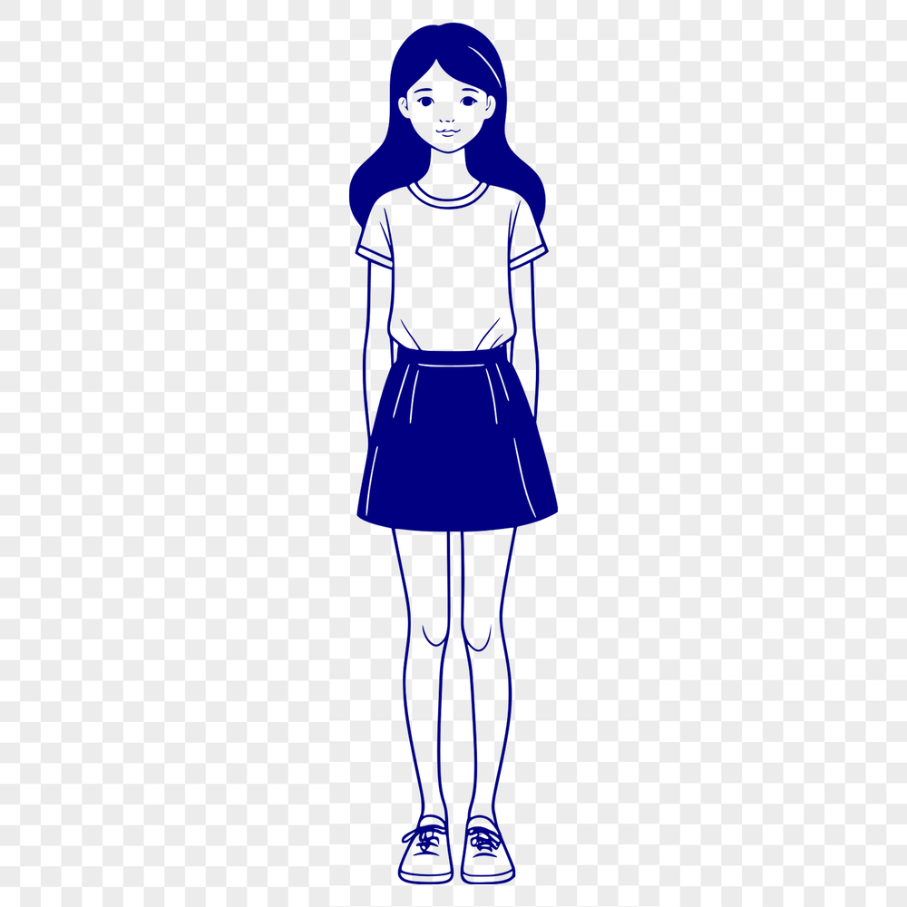 Editable SVG Graphics for Kids A young girl illustration created as an editable vector graphic.