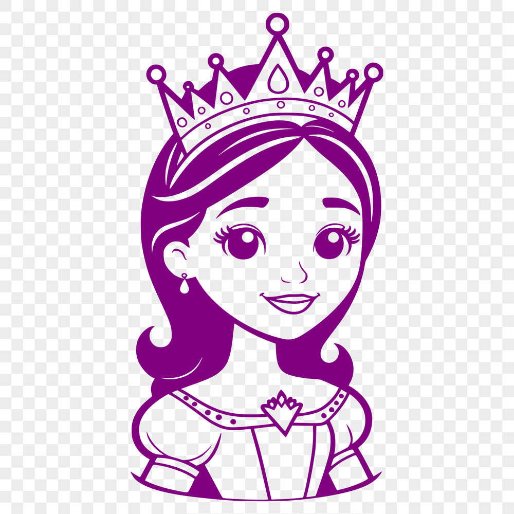 Beautiful Princess Vector Graphic Art A young female princess character in royal attire, suitable for vector art projects.