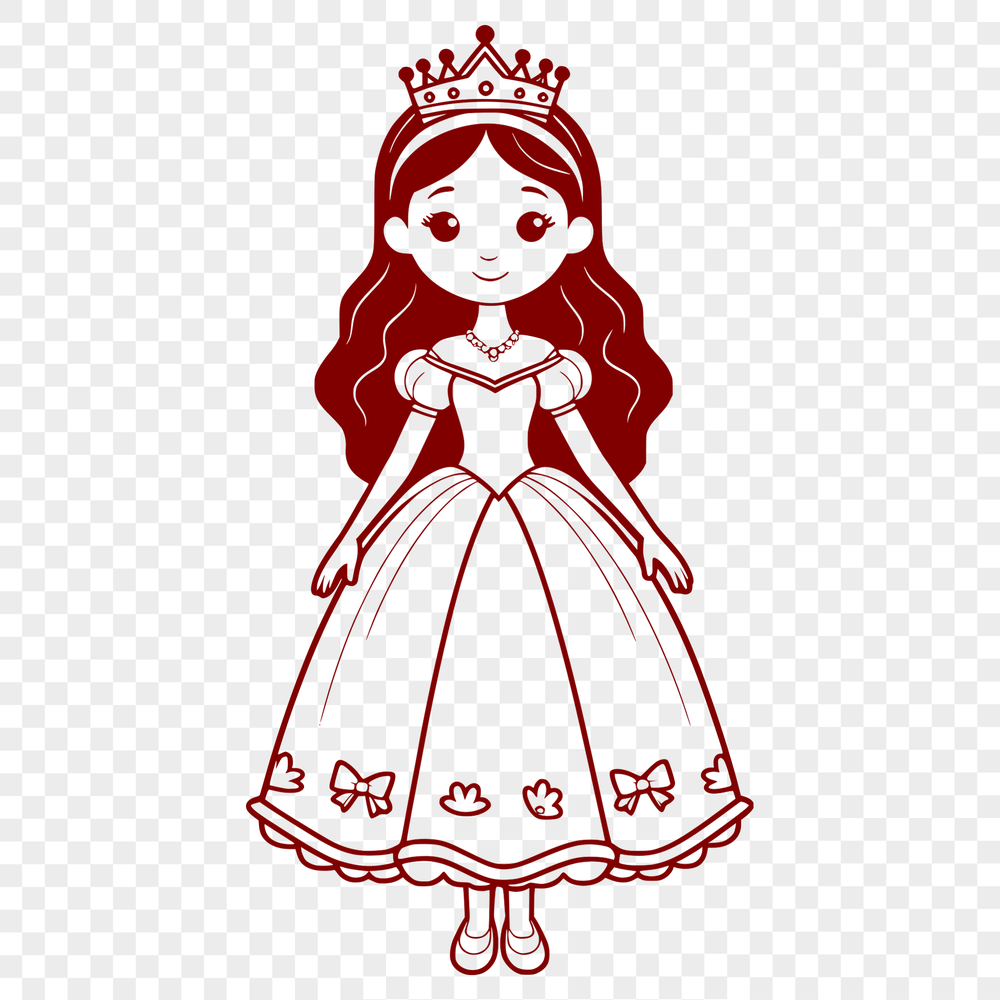 A royalty-inspired female character in a regal pose, created as vector art.
