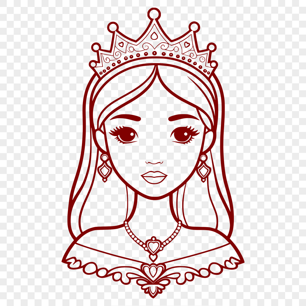 Beautiful Princess Clip Art Design in Vector Format Girl princess clip art design created as a scalable SVG image.