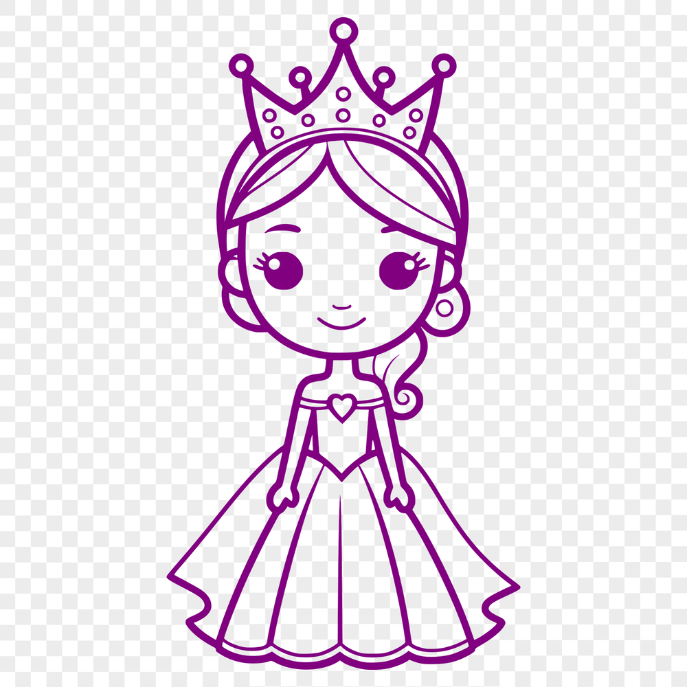 Free Princess Clip Art Vector An SVG vector graphic image featuring a girl dressed as a royalty, suitable for various design purposes.