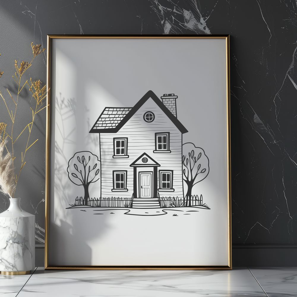 Simple Abode Icon A single-family home with a simple design, suitable for vector art projects.