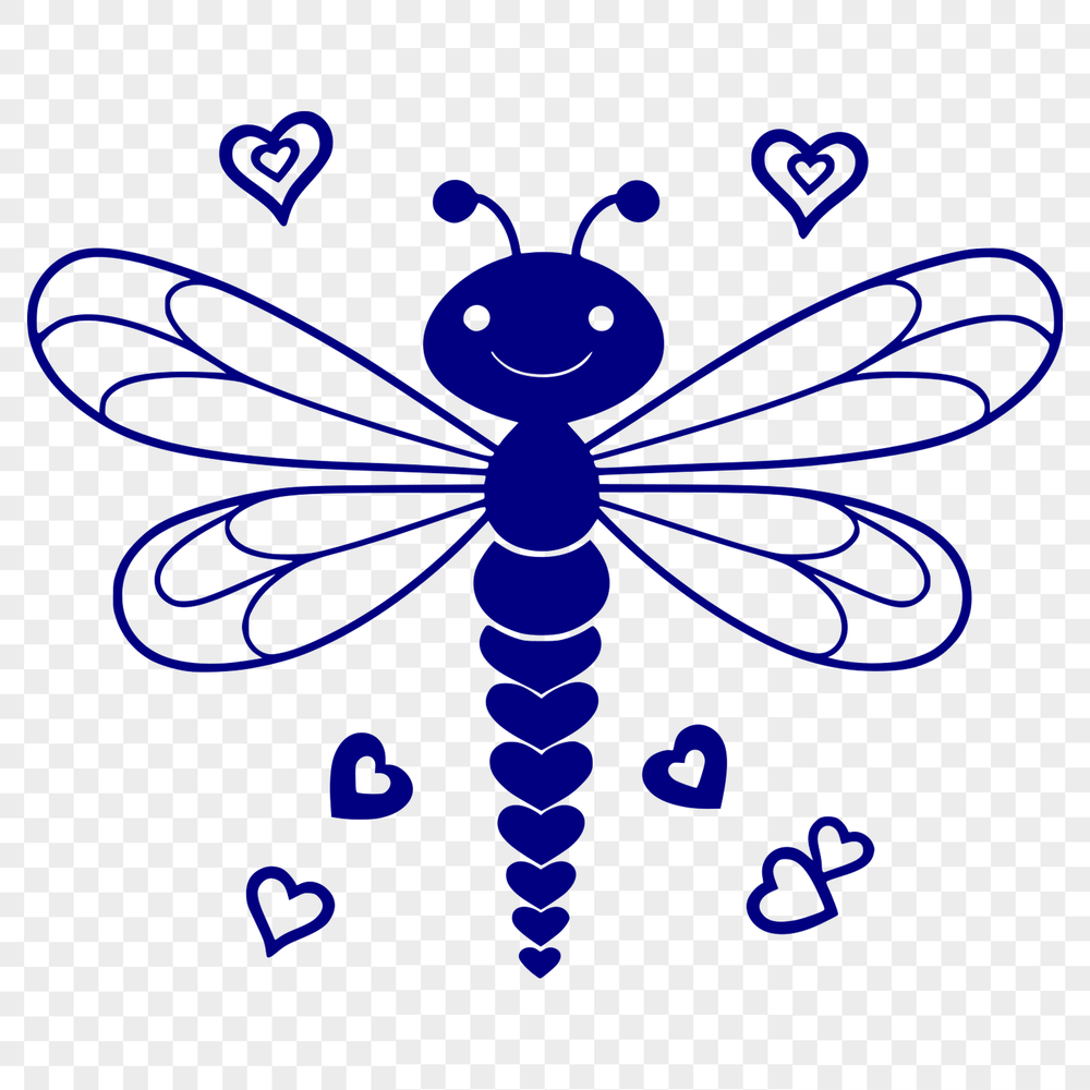 Beautiful Dragonfly Outline An outline of a large dragonfly with intricate details, suitable for cutting or tracing.